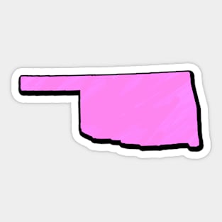 Pink Oklahoma Outline Sticker